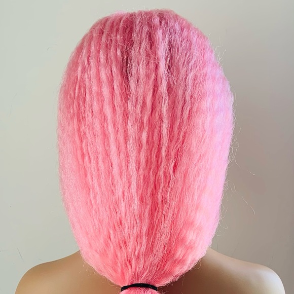 Long Wavy/Twist Style Pink Synthetic Lace Front Wig - Picture 10 of 11